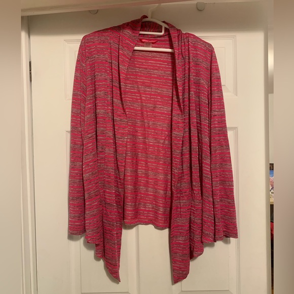 Pink magenta long sleeve drape down cardigan - Picture 1 of 5